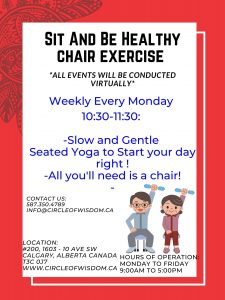 Sit and be Healthy Chair Exercise (every Monday)
