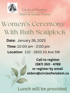 Women’s Ceremony with Ruth Scalplock